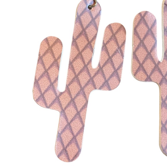 Lightweight Brown Saguaro Cactus Earrings - Picture 6 of 6